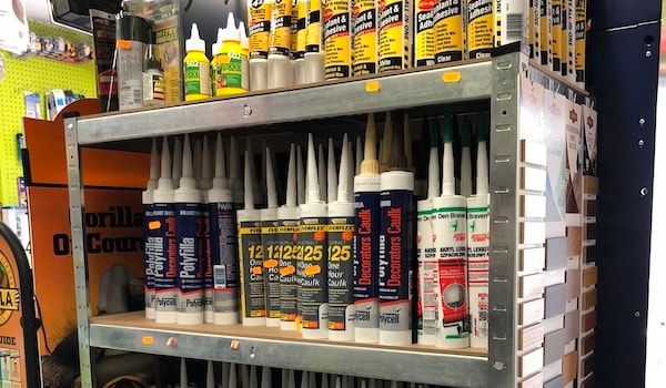 Sealant and mastic products on display
